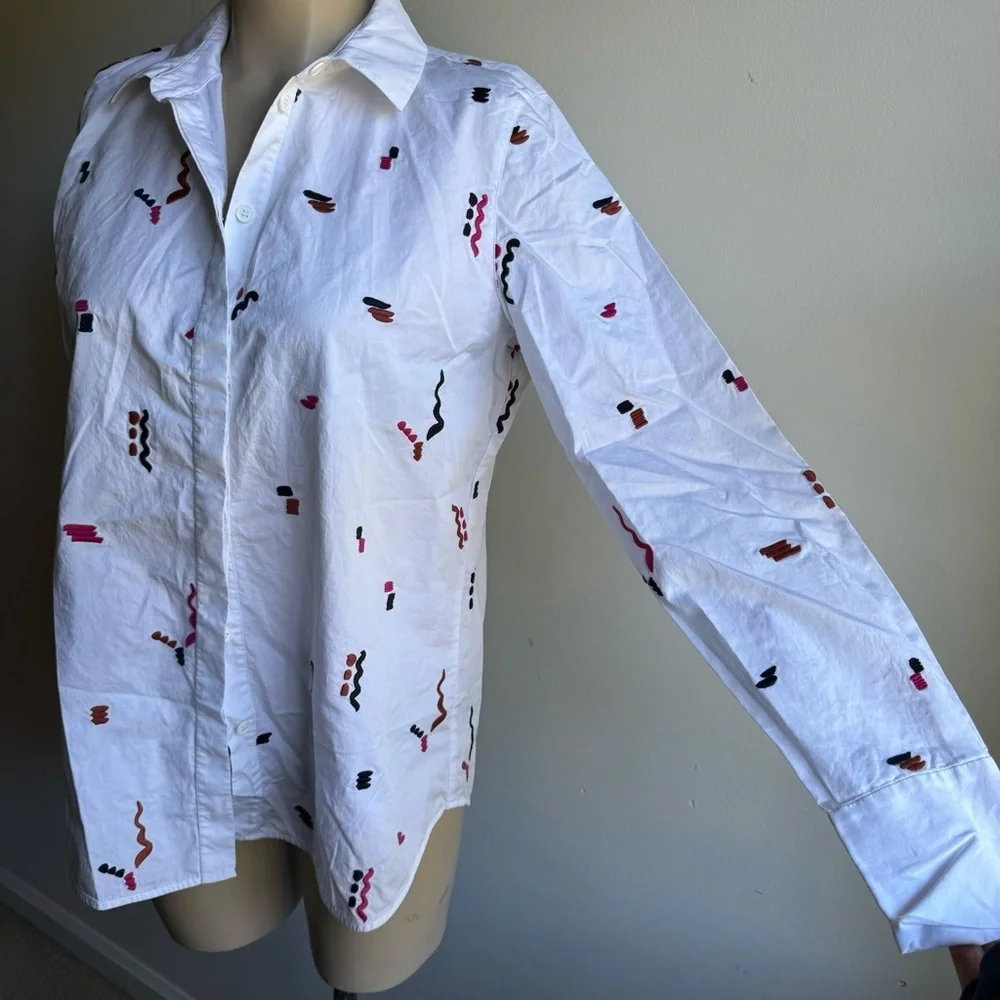Lafayette 148 Multi Color Button Down Shirt - Picture 2 of 8